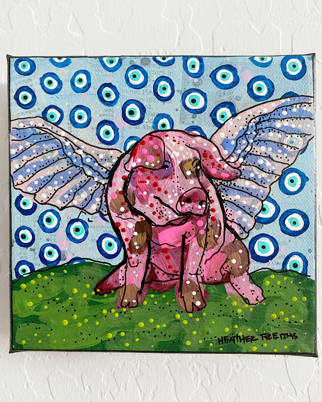 Flying Pig & Evil Eyes ( Original Painting )
