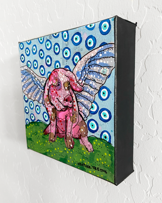 Flying Pig & Evil Eyes ( Original Painting ) - Heather Freitas - fine art home deccor