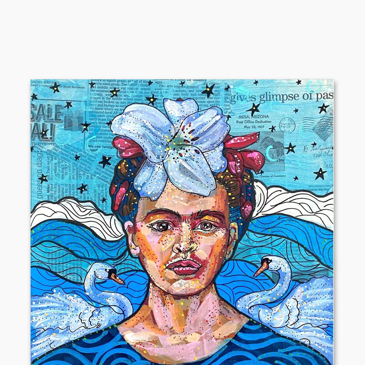 Frida & The Swan ( Original Painting ) - Heather Freitas - fine art home deccor