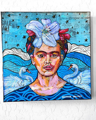 Frida & The Swan ( Original Painting ) - Heather Freitas - fine art home deccor