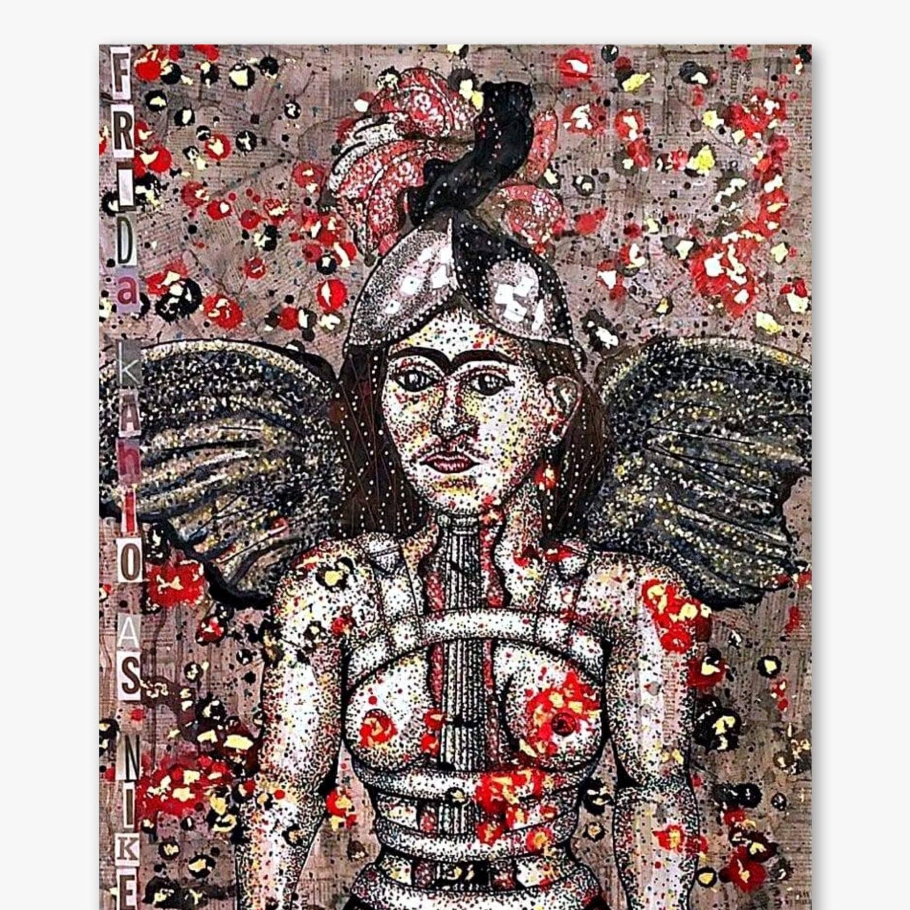 Frida Kahlo As Nike ( Original Painting ) - Heather Freitas - fine art home deccor