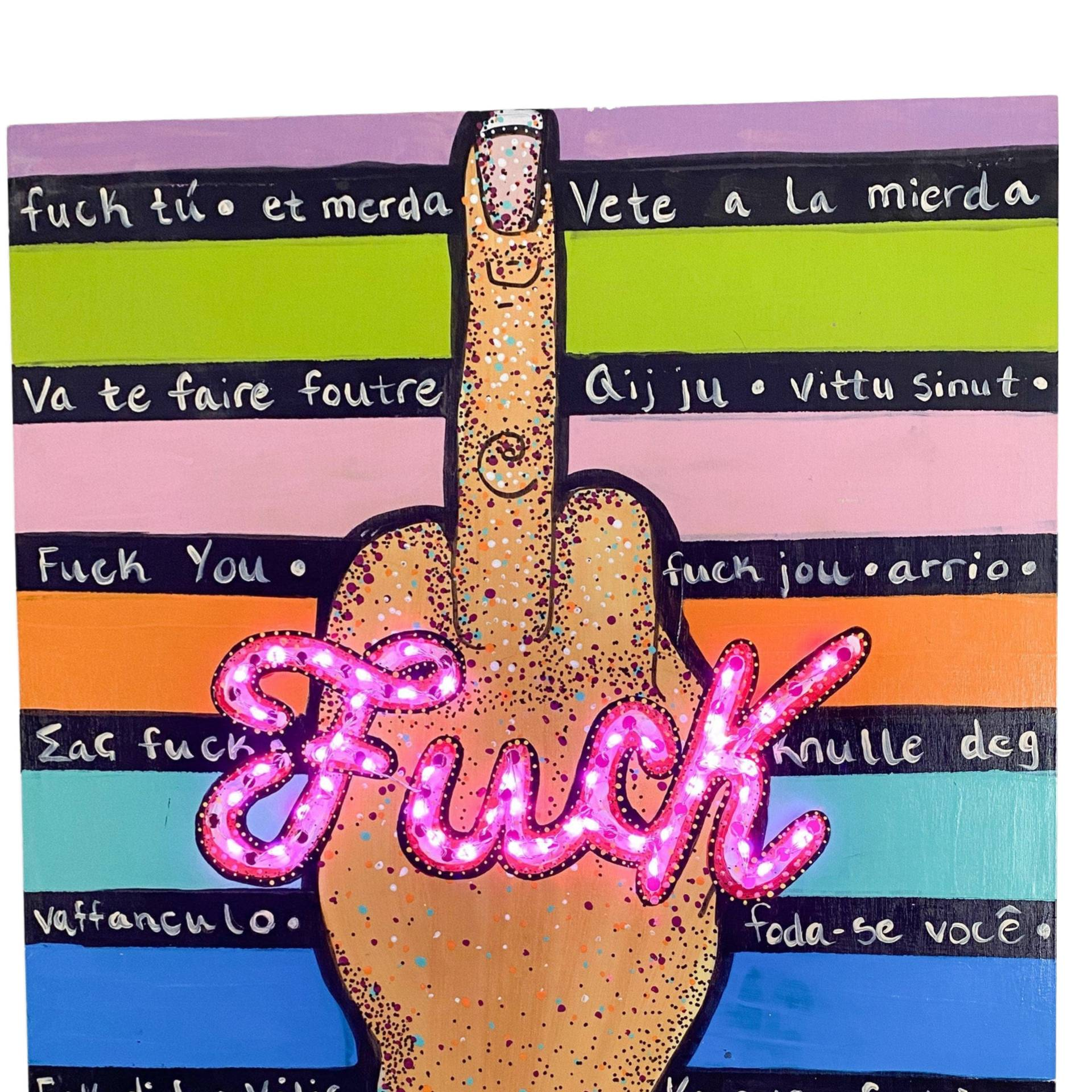 FU*K - ( I Light Up ) - Heather Freitas - fine art home deccor