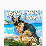 German Shepard Have A Nice Poop ( Original Painting ) - Heather Freitas - fine art home deccor