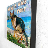 German Shepard Have A Nice Poop ( Original Painting ) - Heather Freitas - fine art home deccor