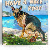 German Shepard Have A Nice Poop ( Original Painting ) - Heather Freitas - fine art home deccor