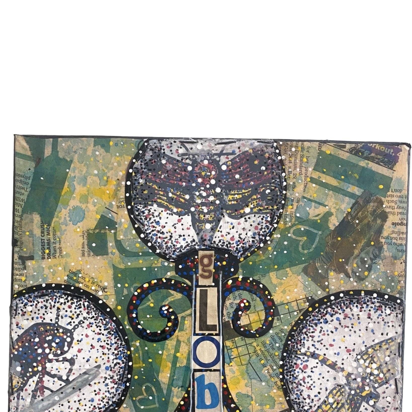Globe - Original painting - Heather Freitas - fine art home deccor
