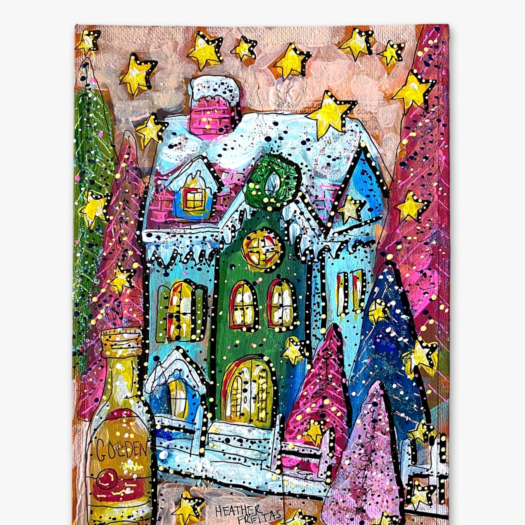 Golden Glitter Winter - Heather Freitas - fine art home deccor
