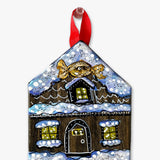 Grandma’s Candy Gingerbread Cottage - Hand Painted Ornament - Heather Freitas - fine art home deccor