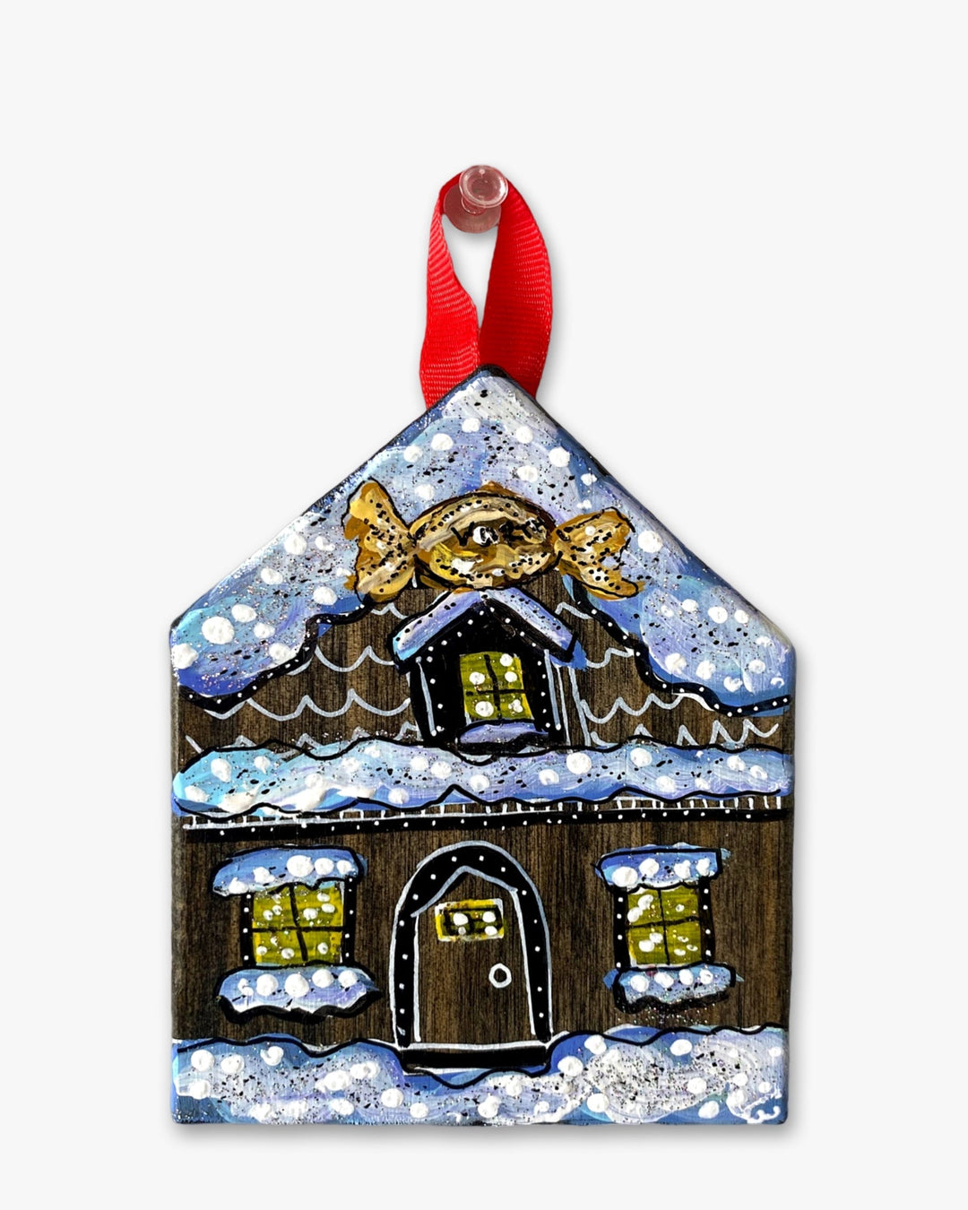 Grandma’s Candy Gingerbread Cottage - Hand Painted Ornament - Heather Freitas 