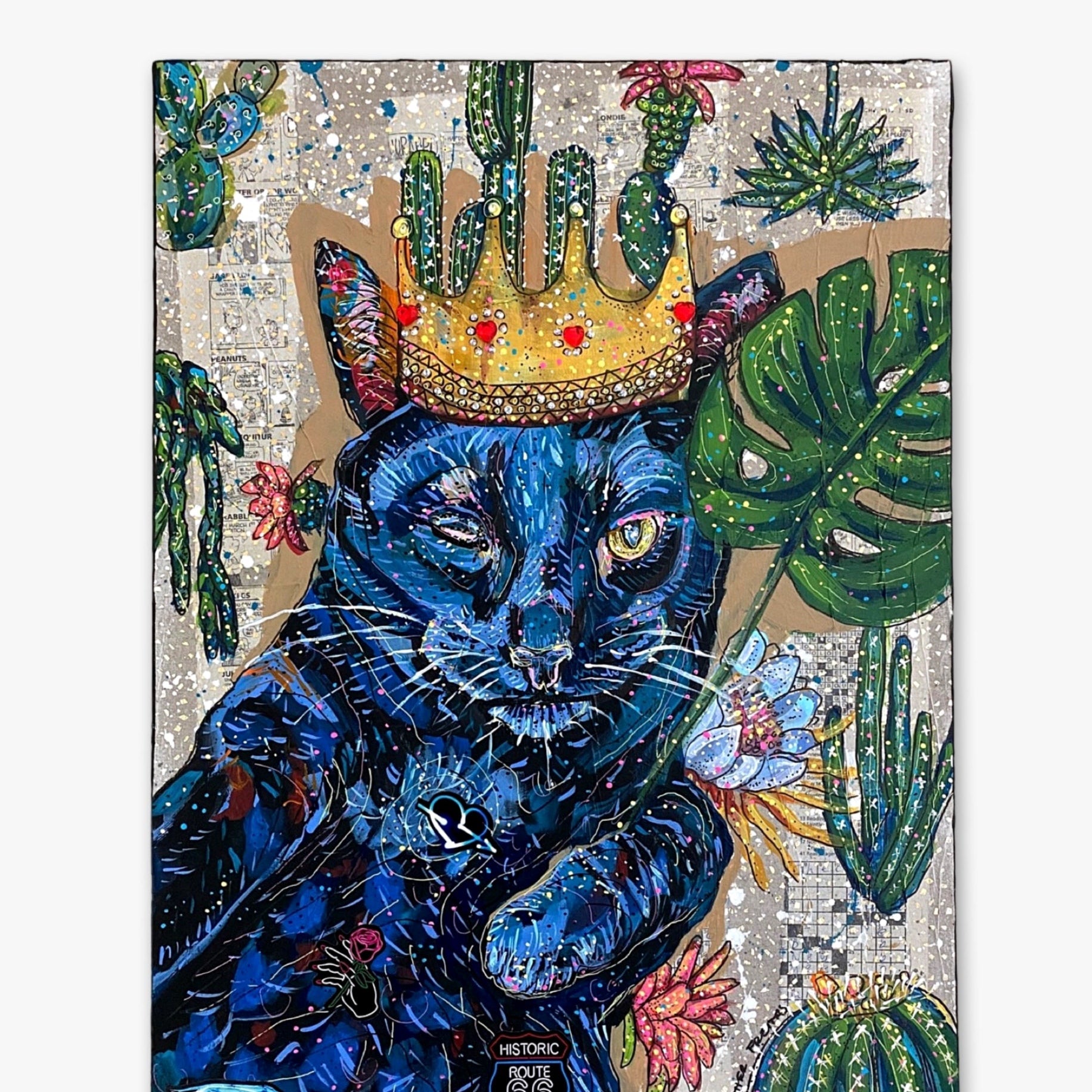 Gutter Cat Hansel ( Original Painting ) - Heather Freitas - fine art home deccor