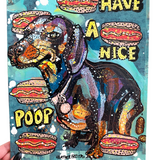 Have A Nice Poop- Hot Dog Edition - Heather Freitas - fine art home deccor