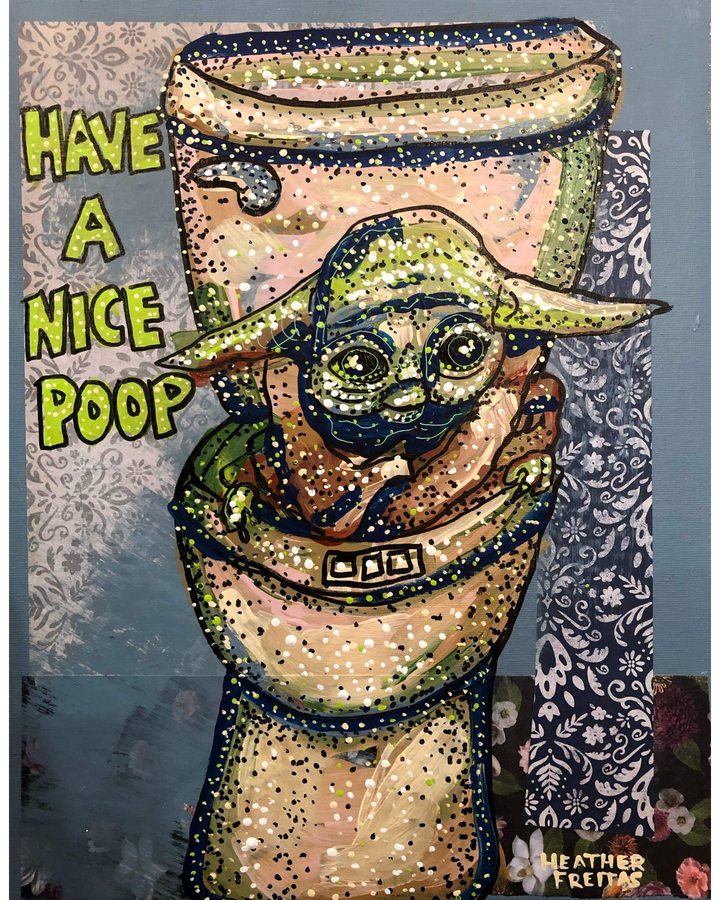 Have A Nice Poop - Space Toilet Edition - Heather Freitas - fine art home deccor