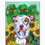 Hear No Evil, See No Evil, Bark No Evil Pit Bull ( Original Painting ) - Heather Freitas - fine art home deccor