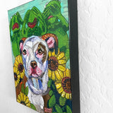 Hear No Evil, See No Evil, Bark No Evil Pit Bull ( Original Painting ) - Heather Freitas - fine art home deccor