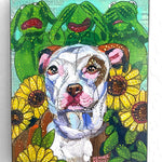 Hear No Evil, See No Evil, Bark No Evil Pit Bull ( Original Painting ) - Heather Freitas - fine art home deccor