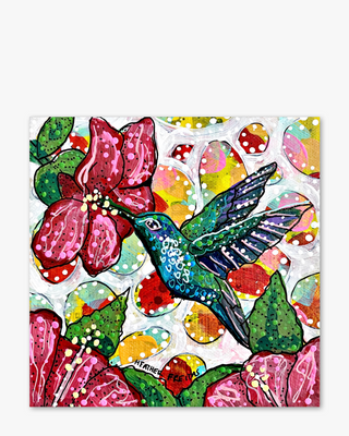Hibiscus Hummingbird ( Original Painting ) - Heather Freitas - fine art home deccor
