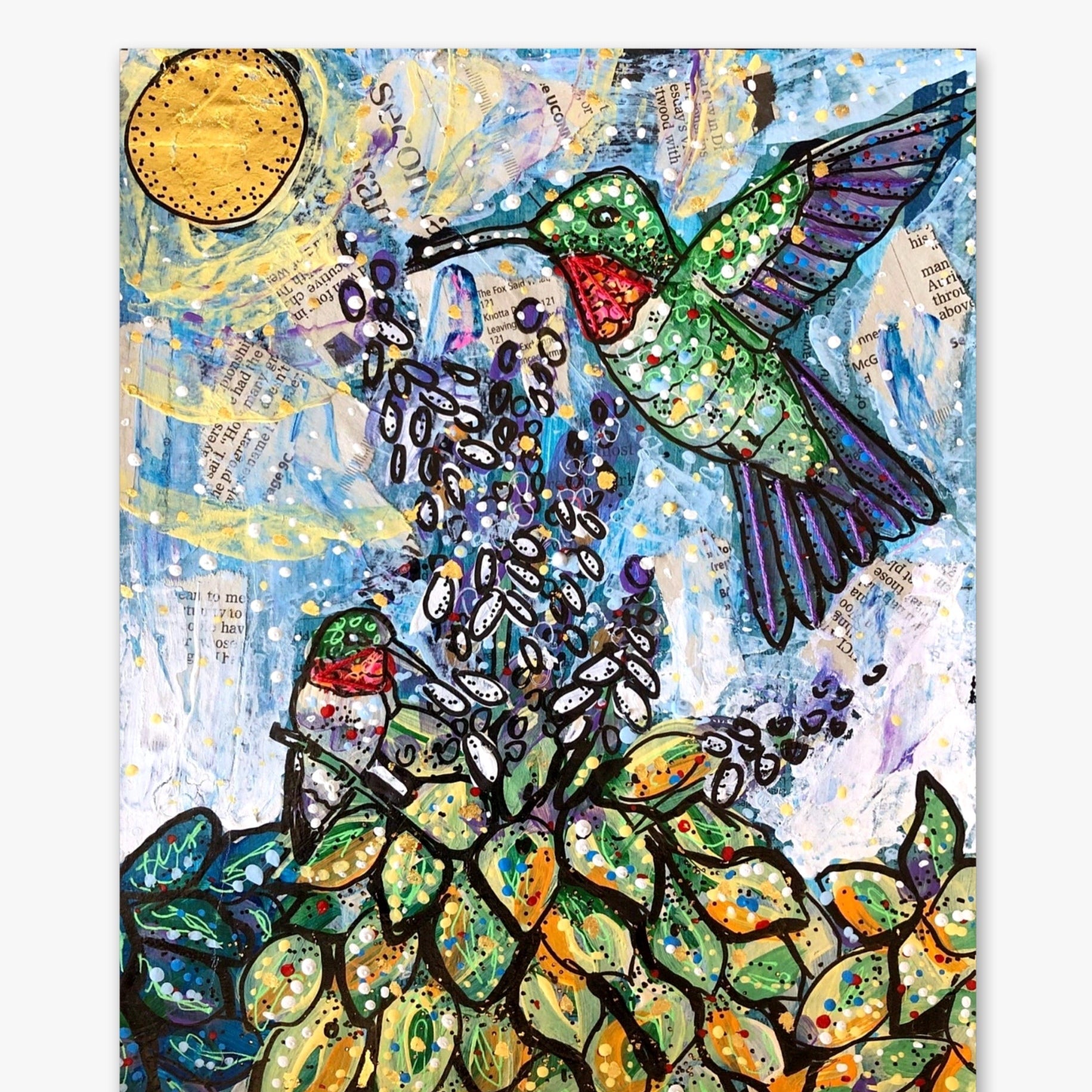 Hosta Hummers & Morning Sun - Heather Freitas - fine art home deccor