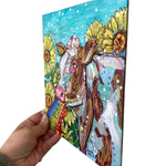 I Always Wanted A Cow Rainbow Tides ( Original Painting ) - Heather Freitas - fine art home deccor