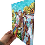 I Always Wanted A Cow Rainbow Tides ( Original Painting ) - Heather Freitas - fine art home deccor