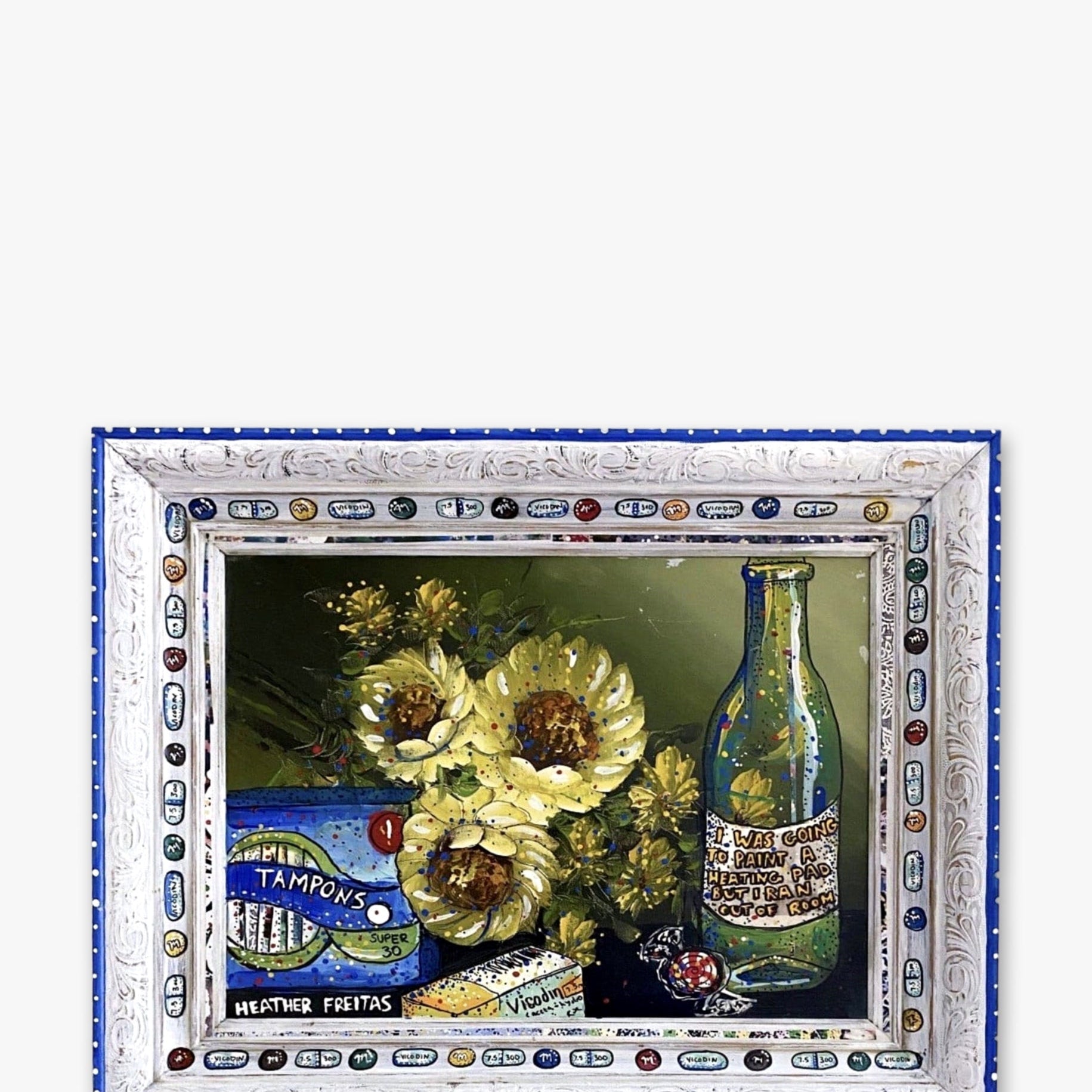 I Was Going To Paint A Heating Pad But I Ran Out Of Room ( Original Painting ) - Heather Freitas - fine art home deccor