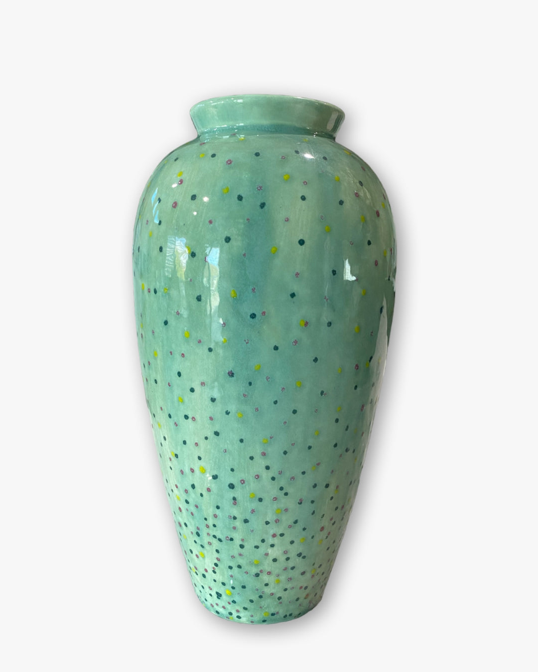 Verde Party Polka Dot Ceramic Vase