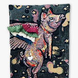 When Pigs Fly ( Fine Art Tapestry With Beaded Accent )