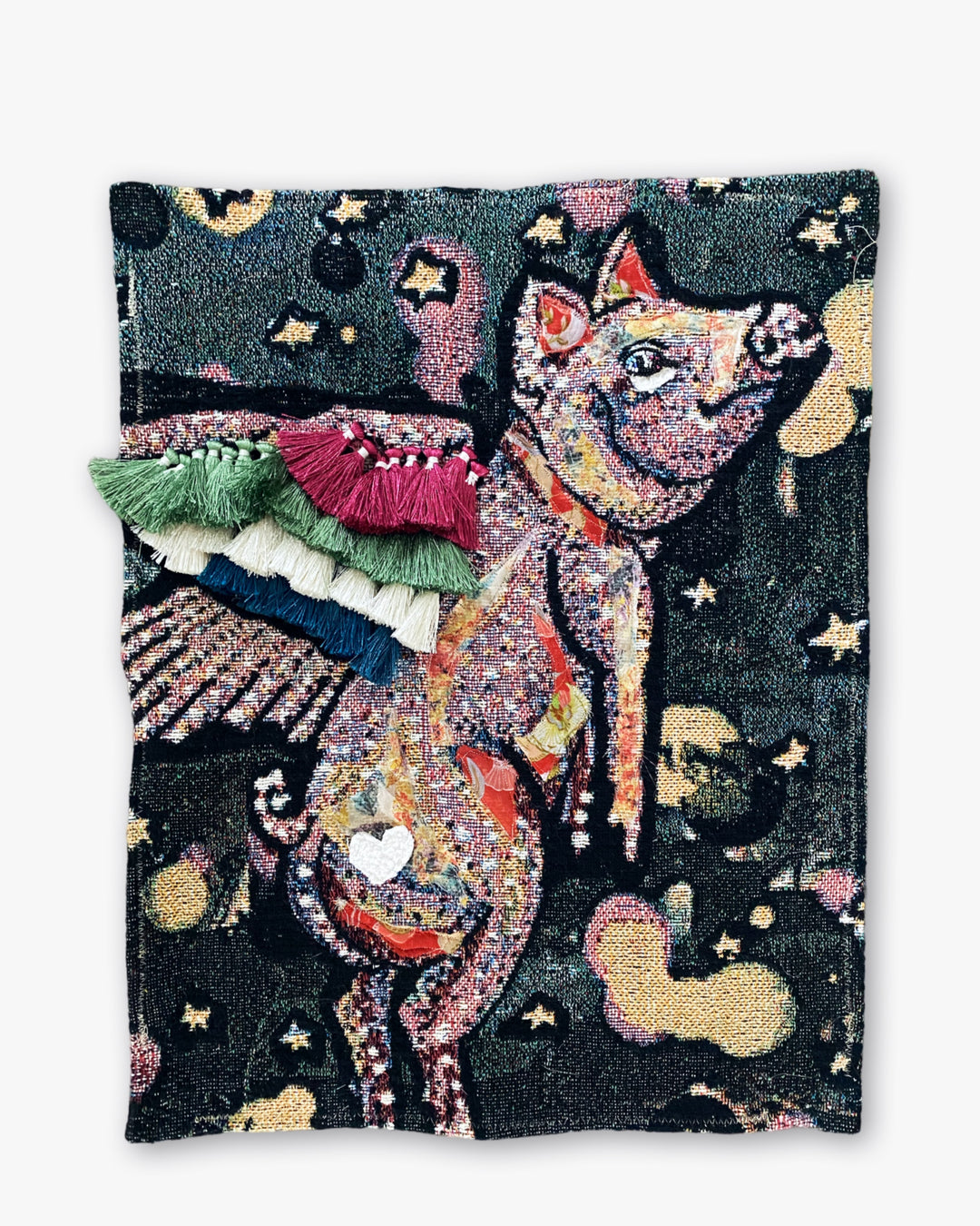 When Pigs Fly ( Fine Art Tapestry With Beaded Accent )