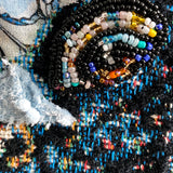 King Black Cat ( Fine Art Tapestry With Beaded Accents ) - Heather Freitas - fine art home deccor