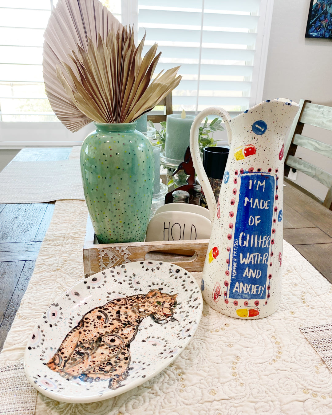 Verde Party Polka Dot Ceramic Vase