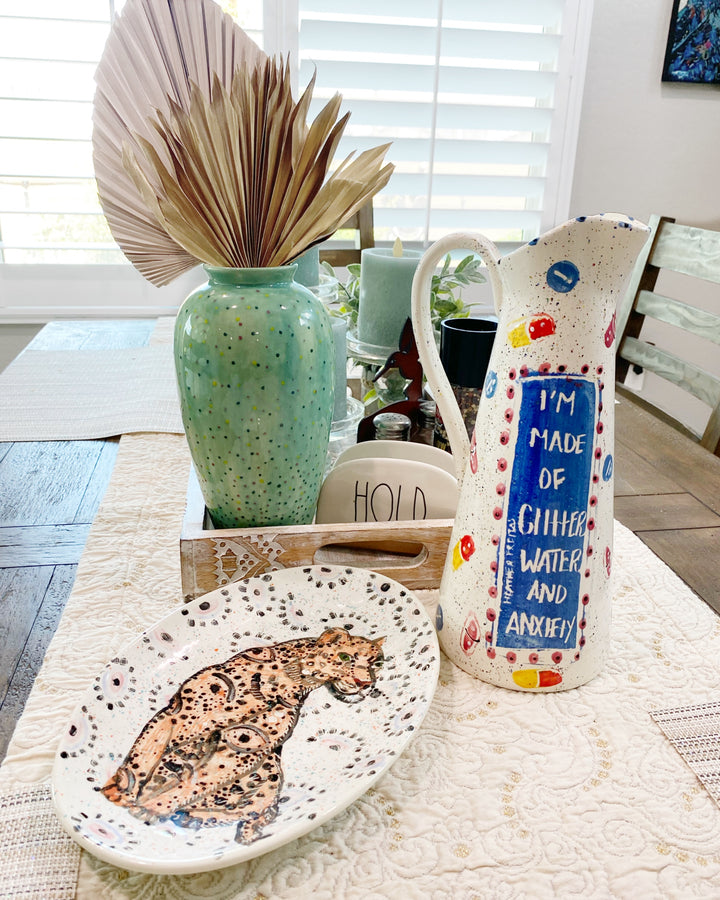 Verde Party Polka Dot Ceramic Vase