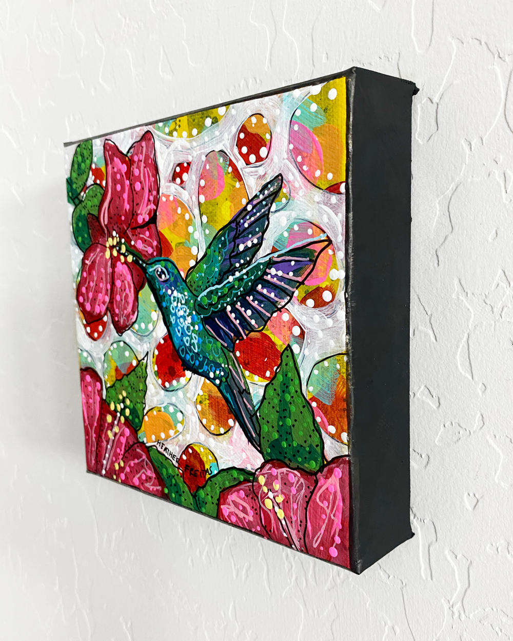 Hibiscus Hummingbird ( Original Painting ) - Heather Freitas - fine art home deccor
