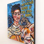 It’s Not Drinking Alone If The Dog Is Home ( Original Painting ) - Heather Freitas - fine art home deccor