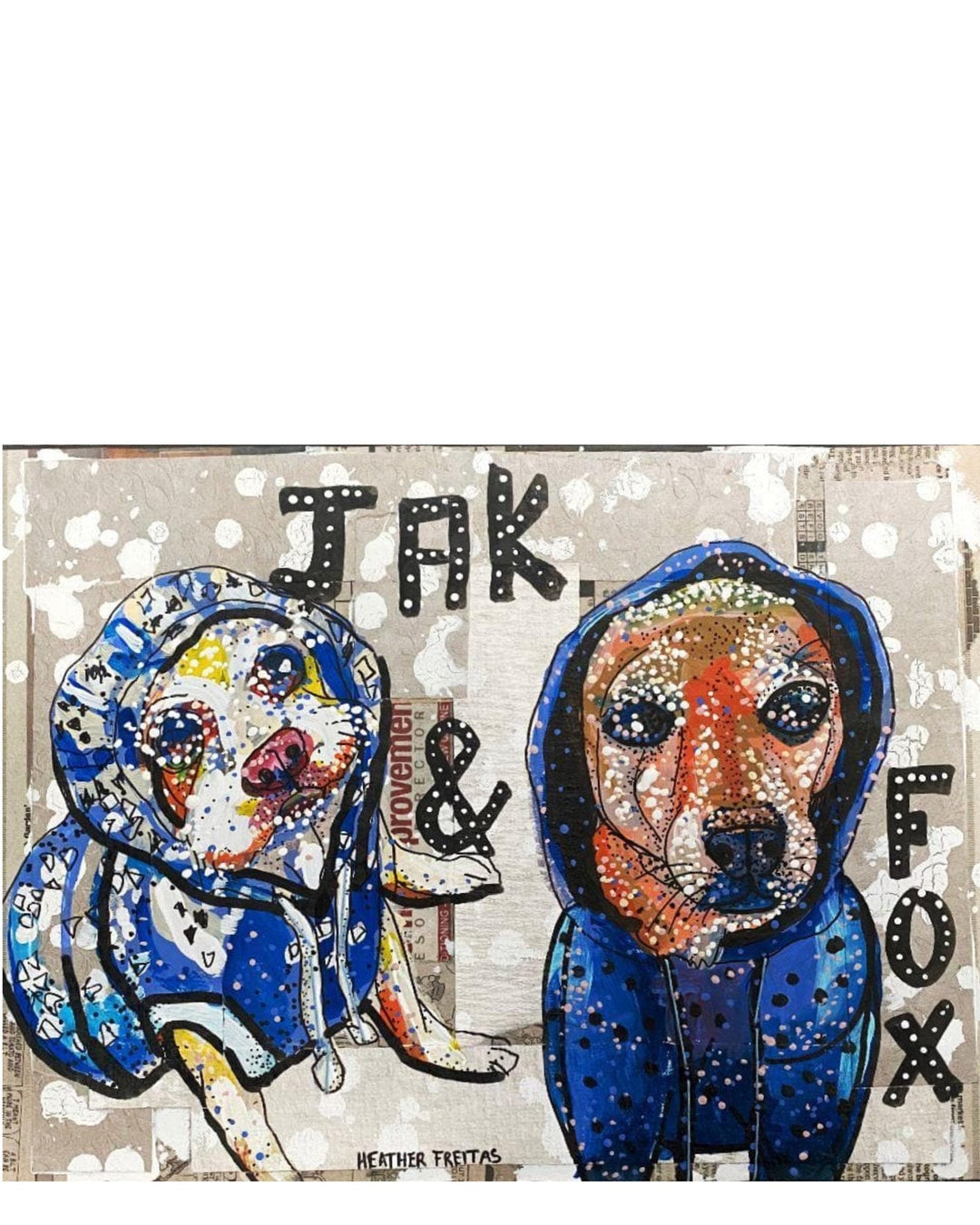 Jak & Fox pet portrait - Heather Freitas - fine art home deccor