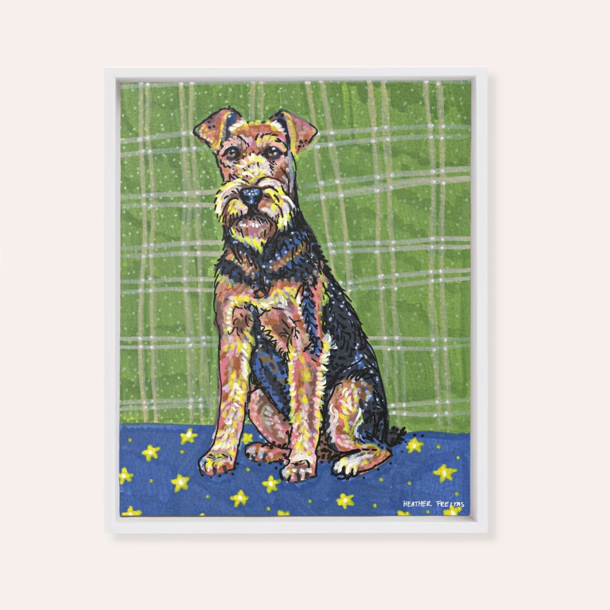 Airedale Terrier Framed Fine Art Canvas Print