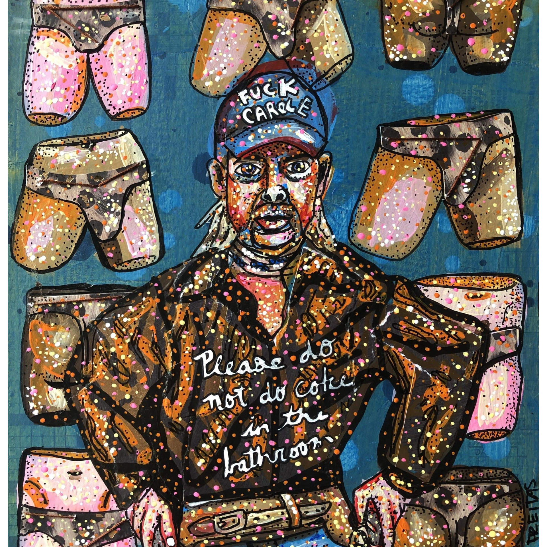 Joe Exotic - Please Do Not Do Coke In The Bathroom - Heather Freitas - fine art home deccor