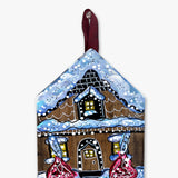 Kiss Gingerbread Cottage - Hand Painted Ornament - Heather Freitas - fine art home deccor