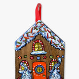 Kiss Vintage Rainbow Gingerbread House - Hand Painted Ornament - Heather Freitas - fine art home deccor