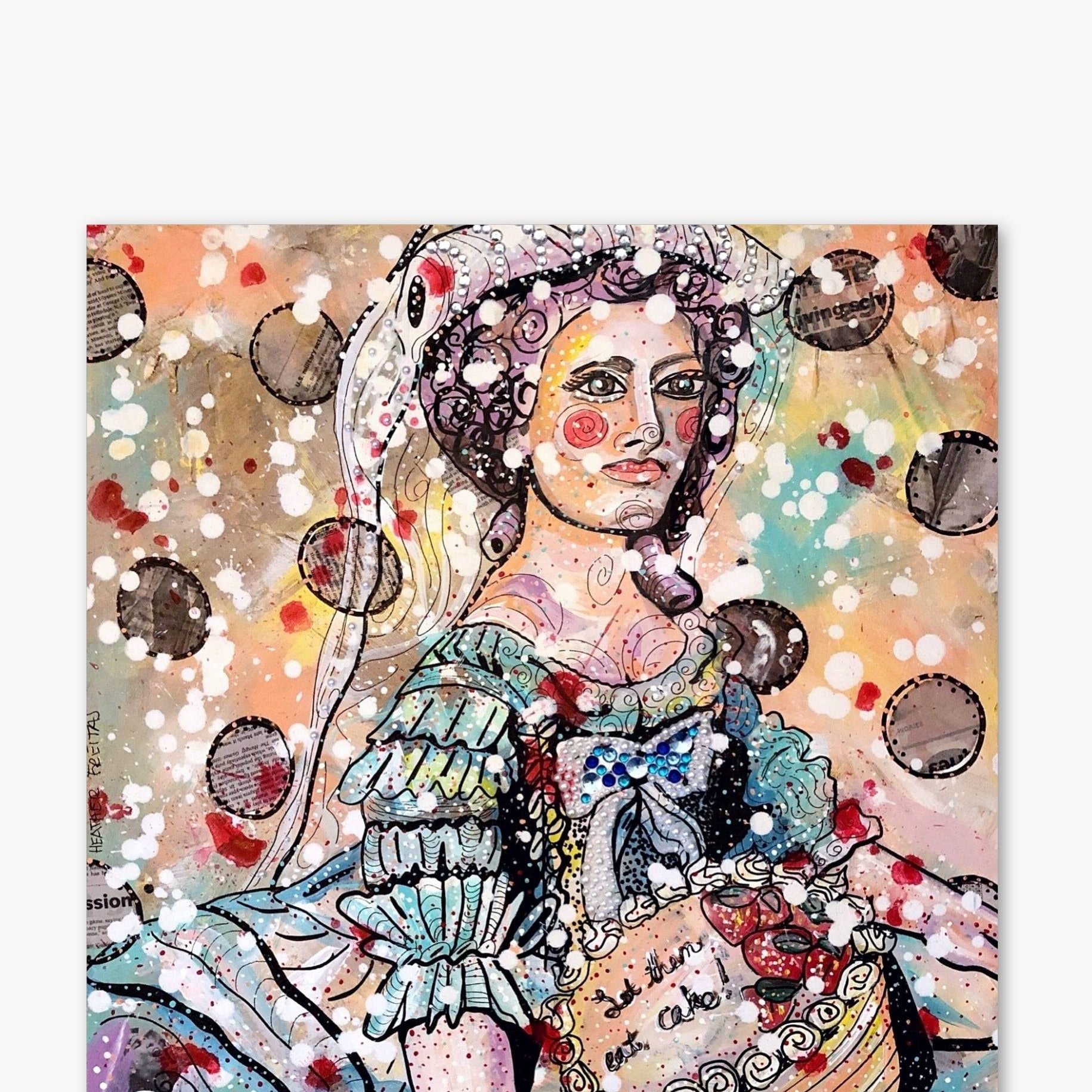 Let Them Eat Cake Marie Antoinette ( Original Painting ) - Heather Freitas - fine art home deccor