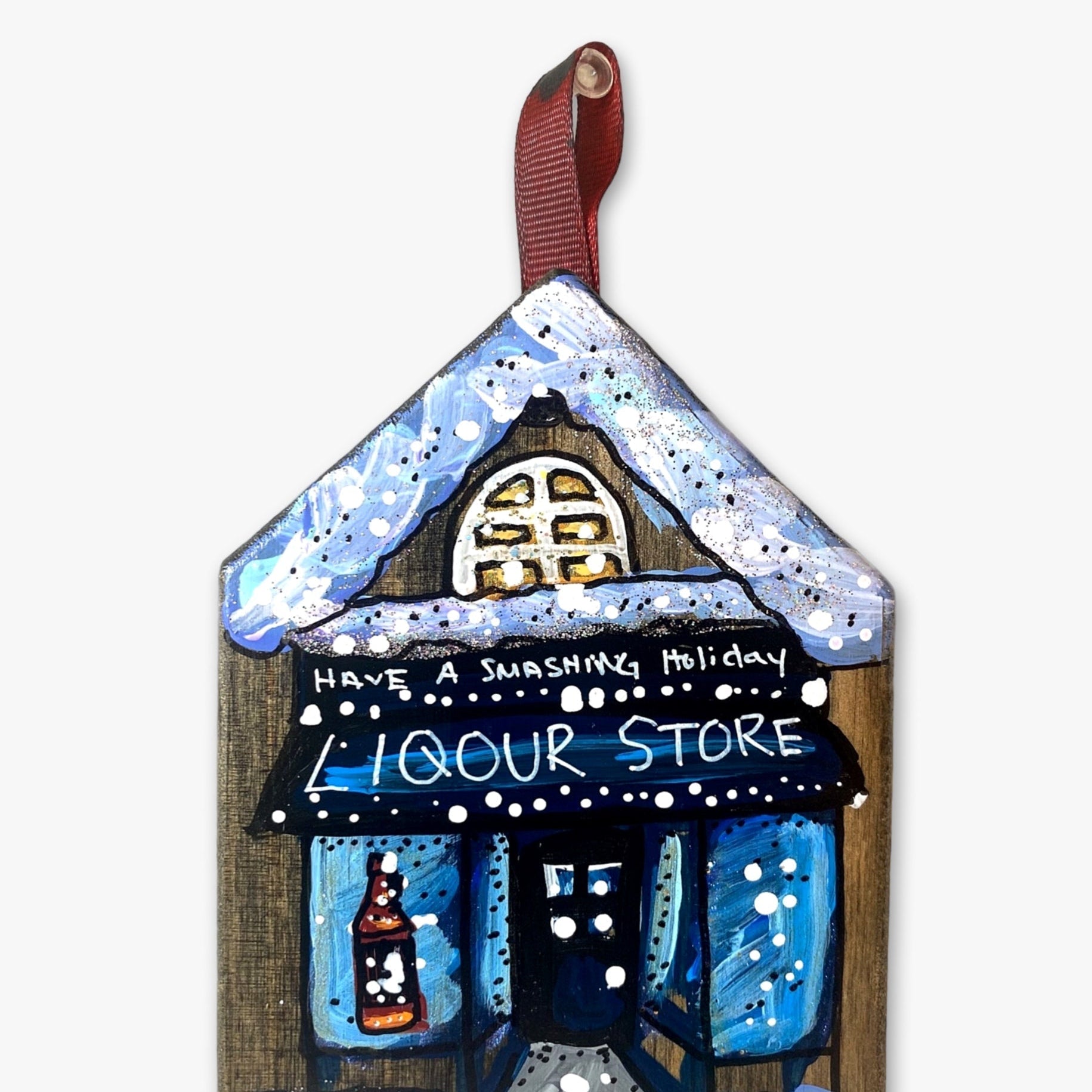 Liquor Store - Hand Painted Ornament - Heather Freitas - fine art home deccor