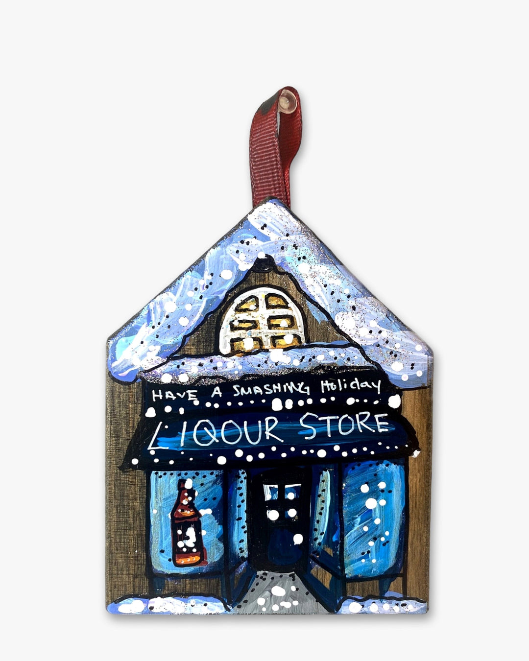 Liquor Store - Hand Painted Ornament - Heather Freitas - fine art home deccor