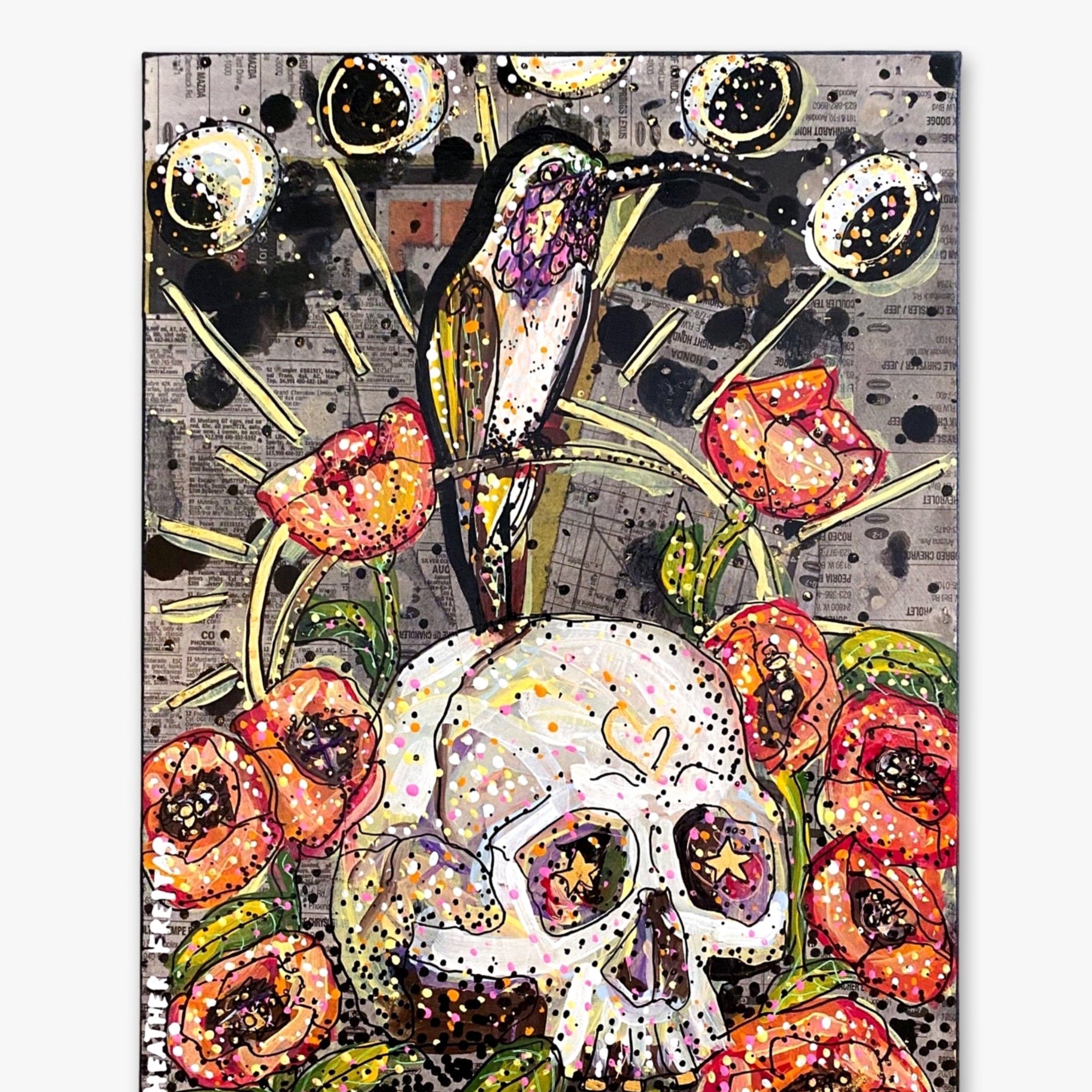 Lucifer Hummingbird - Poppy Edition - Heather Freitas - fine art home deccor