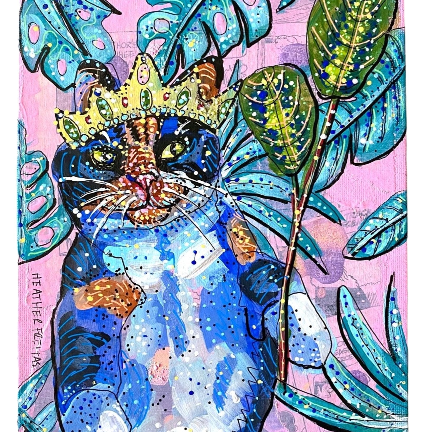 Luv in’ On A Prayer Cat - Heather Freitas - fine art home deccor