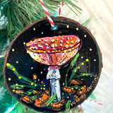 Magic Mushroom - Hand Painted Ornament - Heather Freitas - fine art home deccor