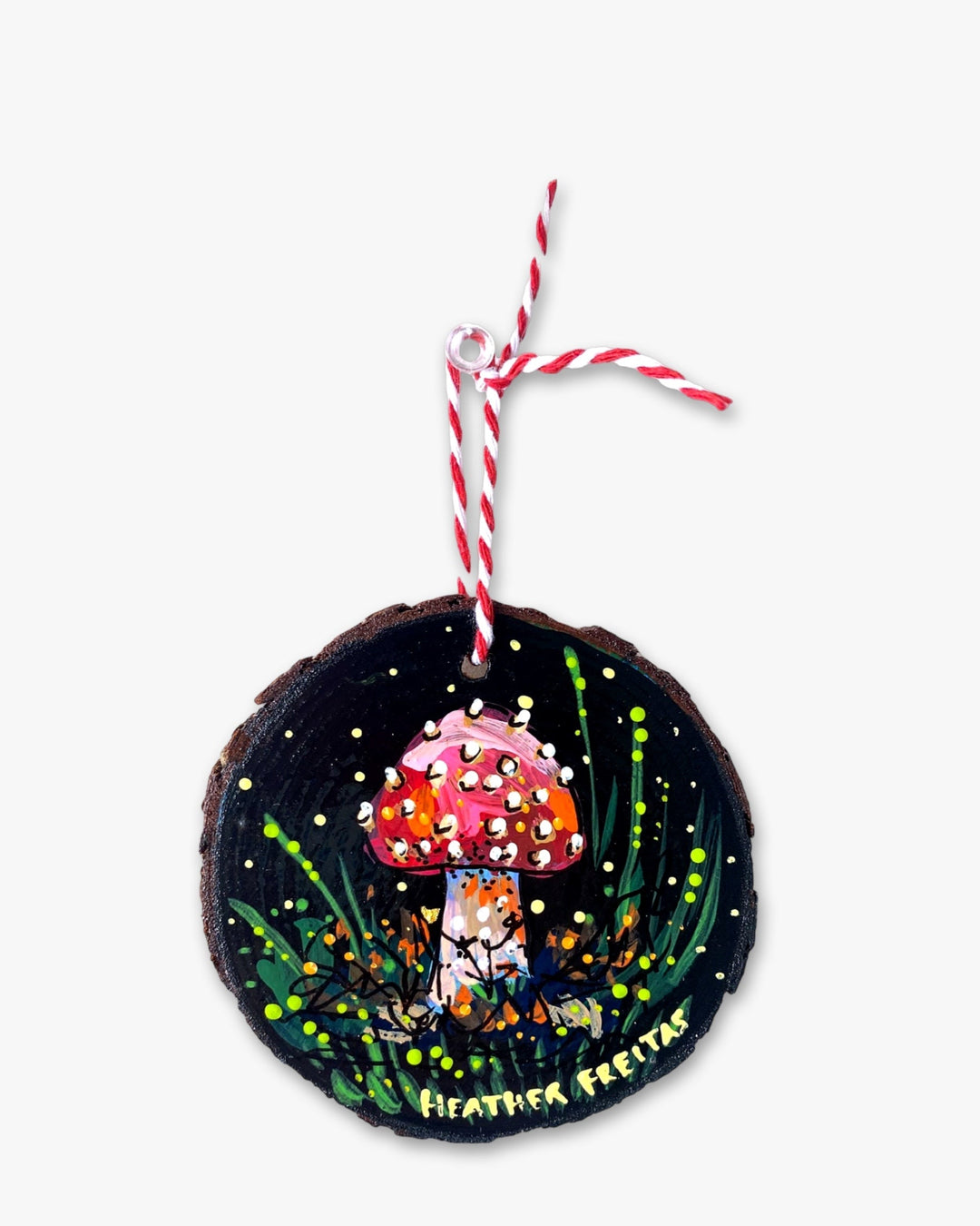 Magnificent Mushroom - Hand Painted Ornament - Heather Freitas 