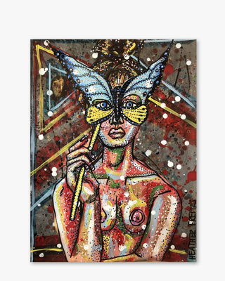 Masked Butterfly ( Original Painting ) - Heather Freitas - fine art home deccor