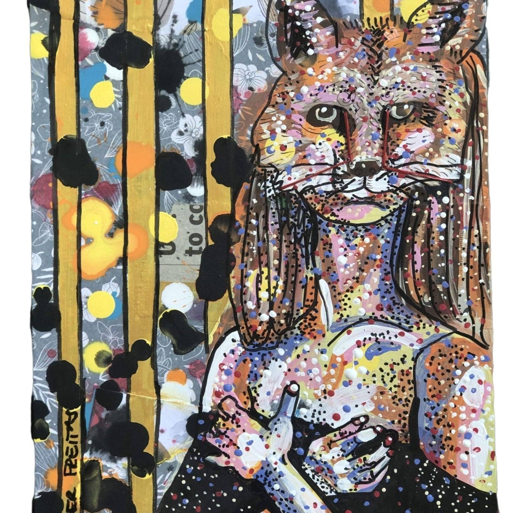 Masked Fox - Original Painting - Heather Freitas - fine art home deccor