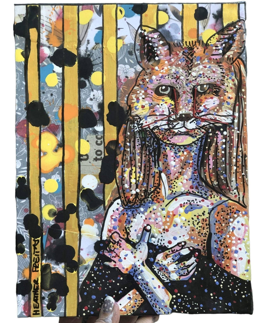 Masked Fox - Original Painting - Heather Freitas 