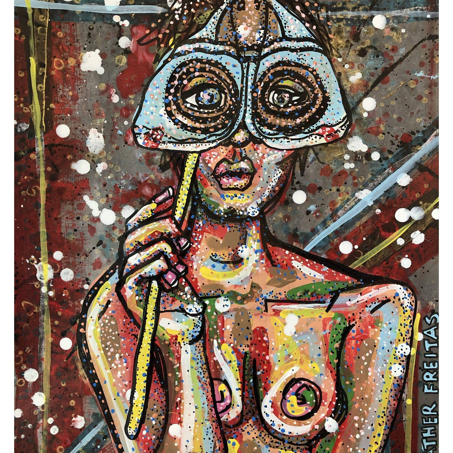 Masked Polilla * does not come framed - Heather Freitas - fine art home deccor