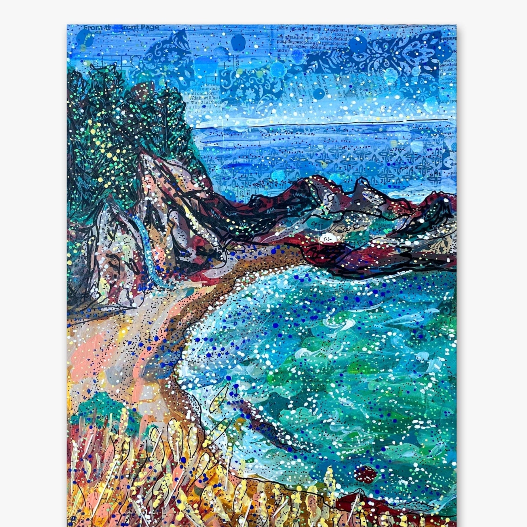 McWay Falls ( Original Painting ) - Heather Freitas - fine art home deccor