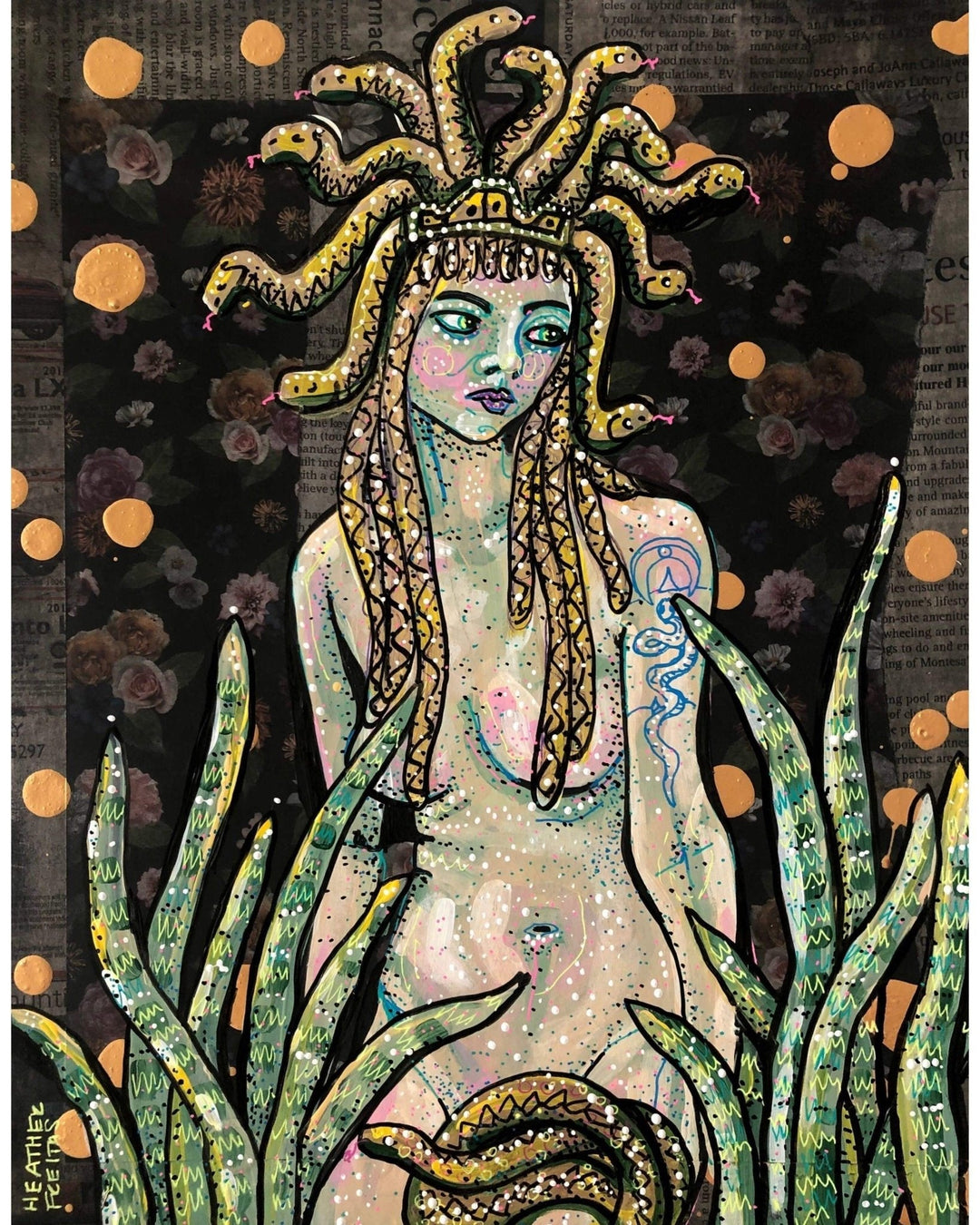 Medusa And The Short Nosed Sea Snake - Heather Freitas 